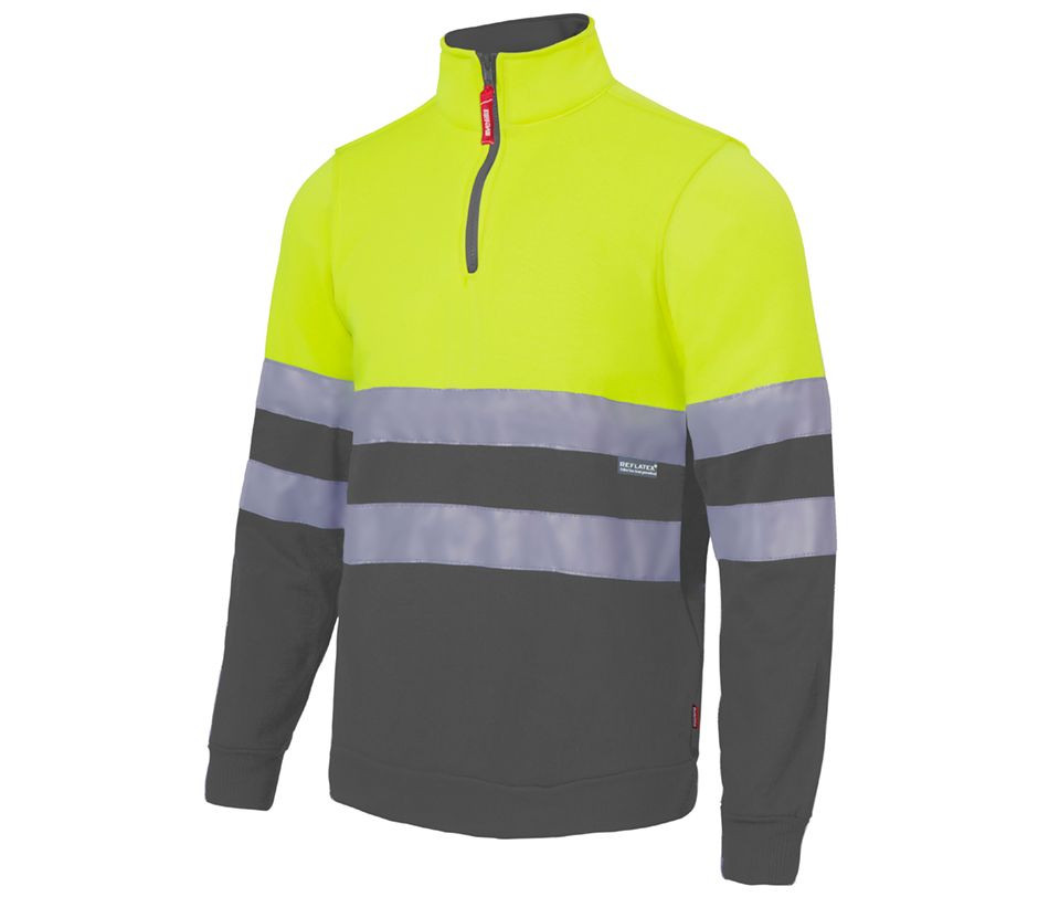 SWEAT BICOLORE DEMI-ZIPPÉ
