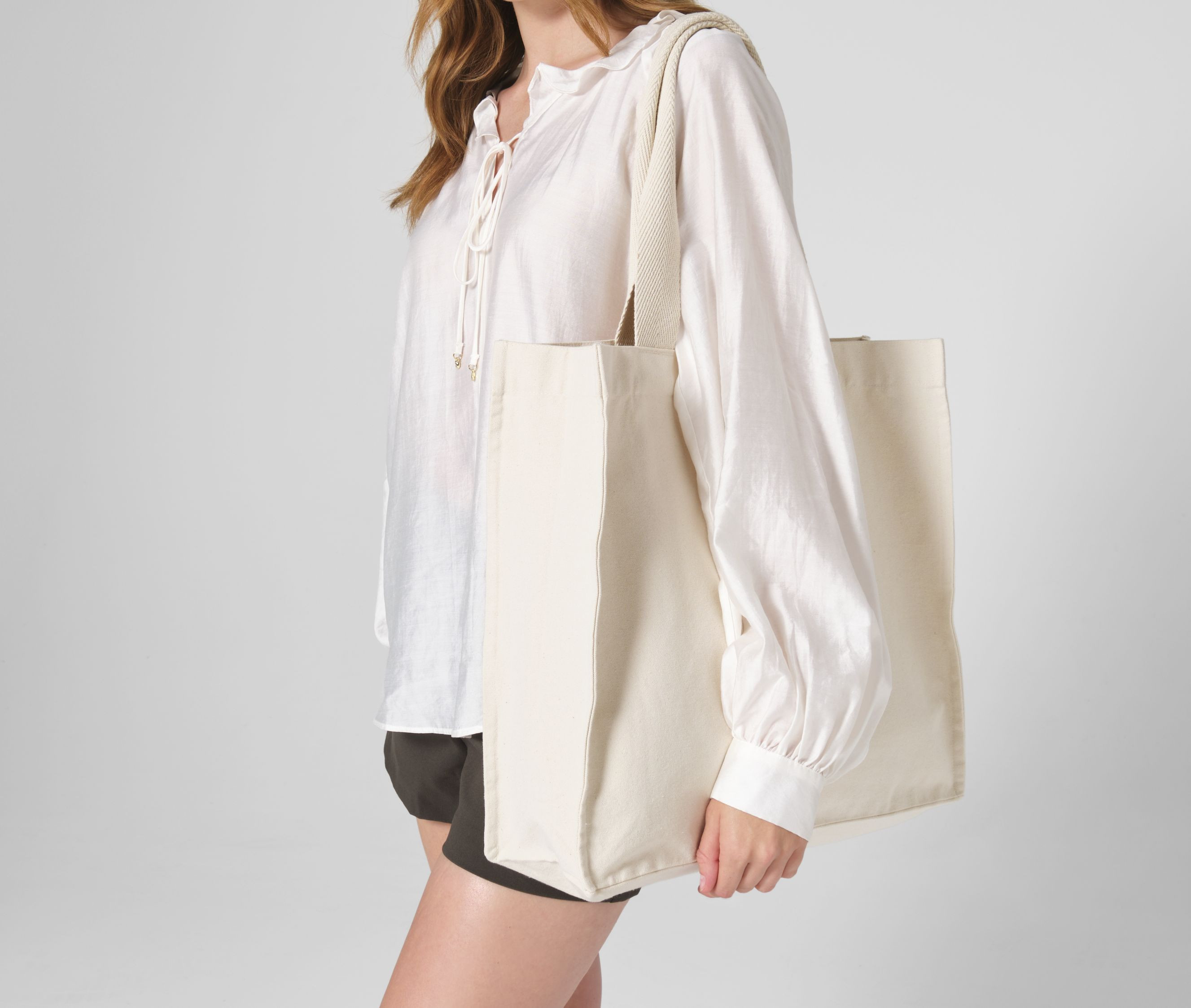 CHEVRON HANDLE SHOPPER